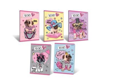 Opakowanie Zeszyt A5/32K linia podw.kol. Pug Life (10szt)