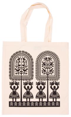 Opakowanie Bawełniana torba FOLK - kurpiowska - średnie ucho