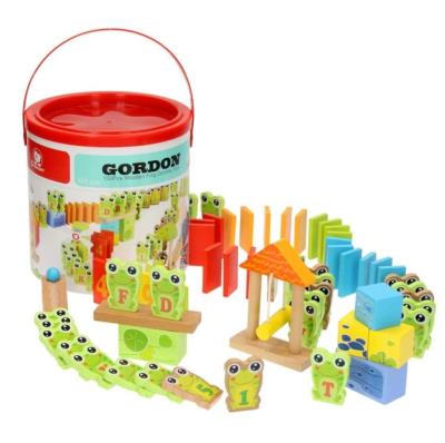 Opakowanie Drewniane domino żabki 100el.