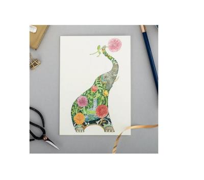 Opakowanie Karnet A085 B6 + koperta Słoń z kwiatami