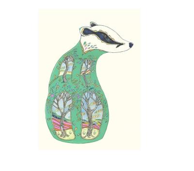 Opakowanie Karnet A099 B6 + koperta Zielony borsuk