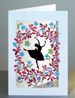 Opakowanie Karnet PM124 wycinany + koperta Baletnica