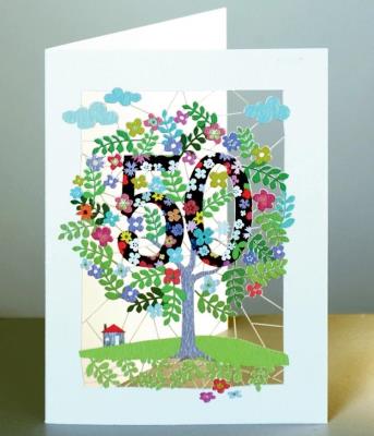 Opakowanie Karnet PM150 wycinany + koperta Urodziny 50