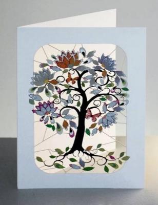 Opakowanie Karnet PM203 wycinany + koperta Motyle na drzewie