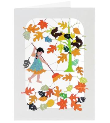 Opakowanie Karnet PM401 wycinany + koperta Jesień