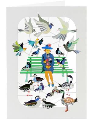 Opakowanie Karnet PM405 wycinany + koperta Kobieta z kwiatami