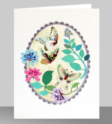 Opakowanie Karnet PM509 wycinany + koperta Motyle w kwiatach