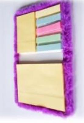 Karteczki samoprzylepne - futro (fiolet). Wydawca: Jawi. SmakLiter.pl Opakowanie Karteczki samoprzylepne - futro (fiolet)