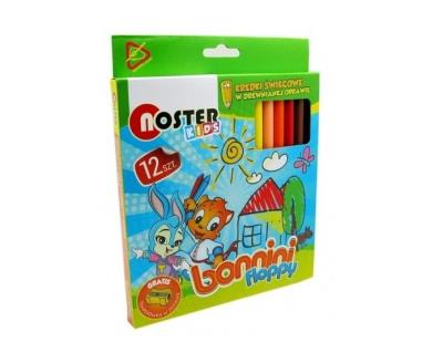 Kredki świecowe 12 kolorów Noster. Wydawca: Noster. SmakLiter.pl Opakowanie Kredki świecowe 12 kolorów Noster