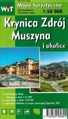 Mapa tur. - Krynica Zdrój, Muszyna i okolice WIT. Autor:   Praca zbiorowa. SmakLiter.pl Okładka książki Mapa tur. - Krynica Zdrój, Muszyna i okolice WIT