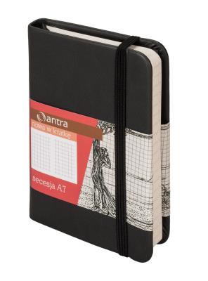 Opakowanie Notes w kratkę A7 Secesja czarny