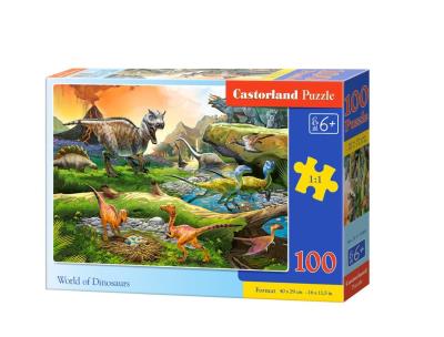 Puzzle 100 World of Dinosaurs CASTOR. Wydawca: Castorland. SmakLiter.pl Opakowanie Puzzle 100 World of Dinosaurs CASTOR