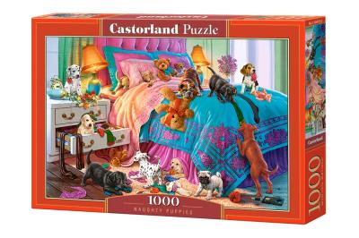 Puzzle 1000 Naughty Puppies CASTOR. Wydawca: Castorland. SmakLiter.pl Opakowanie Puzzle 1000 Naughty Puppies CASTOR