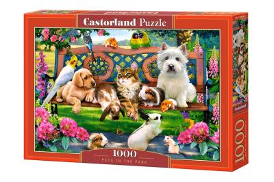 Puzzle 1000 Pets in the Park CASTOR. Wydawca: Castorland. SmakLiter.pl Opakowanie Puzzle 1000 Pets in the Park CASTOR