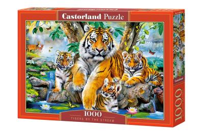 Puzzle 1000 Tigers by the Stream CASTOR. Wydawca: Castorland. SmakLiter.pl Opakowanie Puzzle 1000 Tigers by the Stream CASTOR