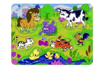 Opakowanie Puzzle drewniane pinezki Na łące 8 el.