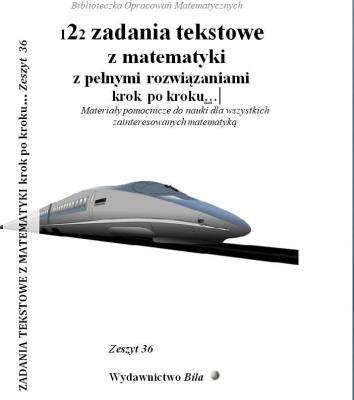 Okładka książki 122 zadania tekstowe z matematyki z pełnymi rozw.