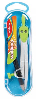 Opakowanie Cyrkiel KEYROAD Smart, metalowy, w etui z ołówkiem mix