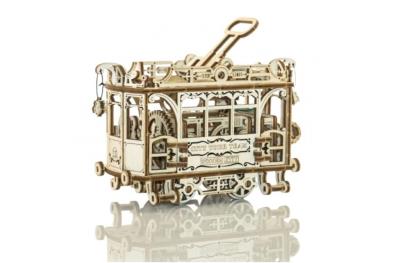 Opakowanie Drewniane puzzle 3D City Tram + tory kolejowe