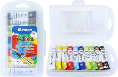 Opakowanie Farby Tempera 7,5ml 10 kolorów KARBON