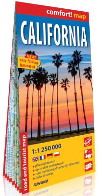 Kalifornia mapa samochodowo-turystyczna 1:1 250 000. Autor: Opracowanie zbiorowe. SmakLiter.pl Okładka książki Kalifornia mapa samochodowo-turystyczna 1:1 250 000