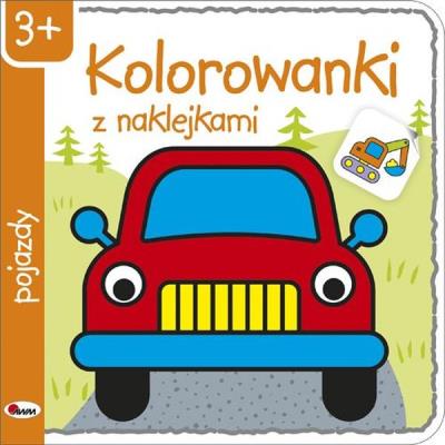 Kolorowanki z naklejkami Pojazdy. Autor: Piotr Kozera. SmakLiter.pl Okładka książki Kolorowanki z naklejkami Pojazdy