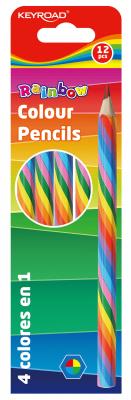 Opakowanie Kredki ołówkowe trójkątne tęczowe 12 sztuk mix kolorów