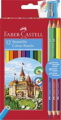 Okładka książki Kredki Zamek 12kol.+3 kredki+temper. FABER CASTELL