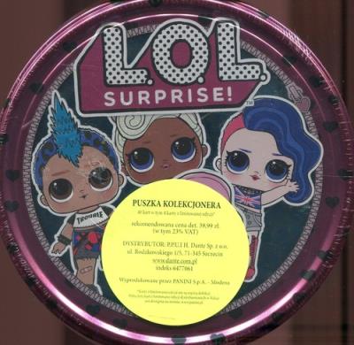 LOL Surprise Puszka kolekcjonerska. Wydawca: Panini. SmakLiter.pl Opakowanie LOL Surprise Puszka kolekcjonerska