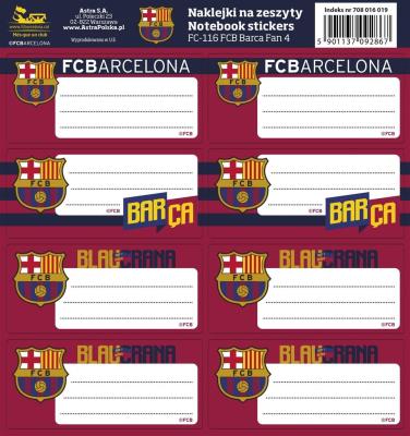 Opakowanie Naklejki na zeszyty FC-116 FC Barca Fan 4 ASTRA