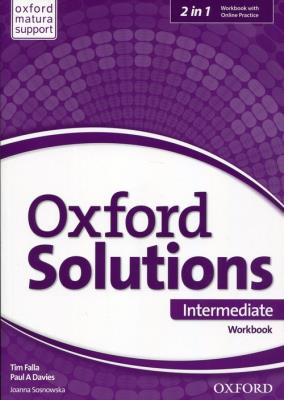 Oxford Solutions Intermediate WB+Online w.2019. Autor: Sosnowska Danuta Joanna. SmakLiter.pl Okładka książki Oxford Solutions Intermediate WB+Online w.2019