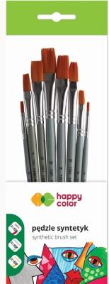 Opakowanie Pędzle artystyczne syntet.płaskie 8szt HAPPY COLOR