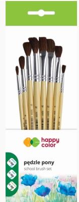 Opakowanie Pędzle szkolne pony mieszane 8szt HAPPY COLOR