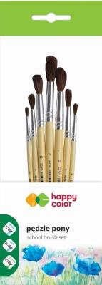 Opakowanie Pędzle szkolne pony okragłe 7szt HAPPY COLOR