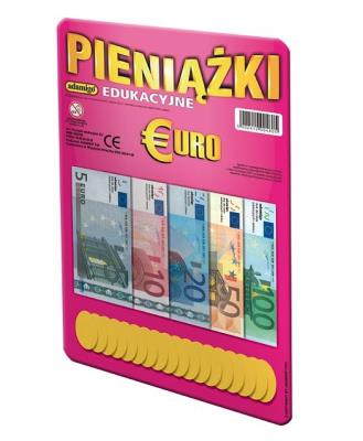 Pieniążki edukacyjne Euro + bilon. Wydawca: Adamigo. SmakLiter.pl Opakowanie Pieniążki edukacyjne Euro + bilon