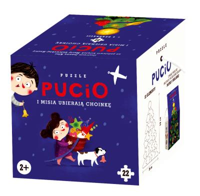 Okładka książki Pucio i Misia ubiera choinkę