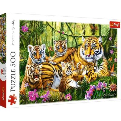 Opakowanie Puzzle 500 Rodzina tygrysów TREFL