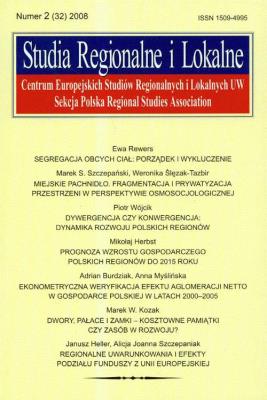 Opakowanie Studia Regionalne i Lokalne 2 (32) 2008