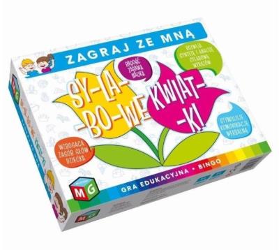 Sylabowe kwiatki - gra edukacyjna. Wydawca: MULTIGRA. SmakLiter.pl Opakowanie Sylabowe kwiatki - gra edukacyjna