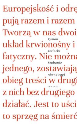 Szukanie równowagi. Autor: Terlecki Tymon. SmakLiter.pl Okładka książki Szukanie równowagi