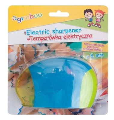 Temperówka elektryczna GIMBOO pojedyncza mix kolorów. Wydawca: Gimboo. SmakLiter.pl Opakowanie Temperówka elektryczna GIMBOO pojedyncza mix kolorów