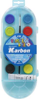 Opakowanie Zestaw farba akwarelowa 10 kolorów + tempera biała Karbon