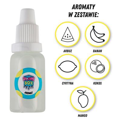 Opakowanie AROMATY 15ML ZESTAW NR 1 -  5 SZTUK (ARBUZ/BANAN/CYTRYNA/KOKOS/MANGO)