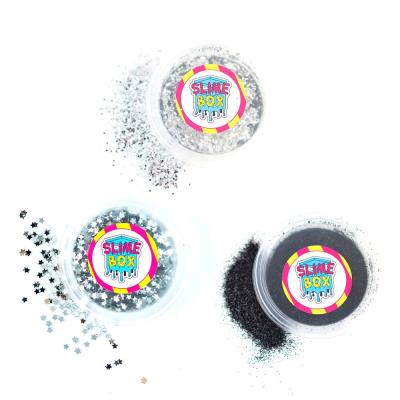 Opakowanie BROKATY ZESTAW NR 10 - 3 KOLORY (SREBRNY/SREBRNE GWIAZDKI/CZARNY)