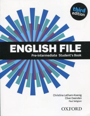 English File 3E Pre-Intermediate SB OXFORD. Autor: Clive Oxenden; Christina Latham-Koenig. SmakLiter.pl Okładka książki English File 3E Pre-Intermediate SB OXFORD