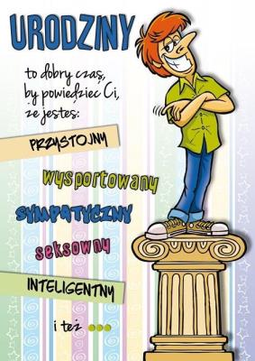 Opakowanie Karnet Comic B6 + koperta nr 16 Urodziny