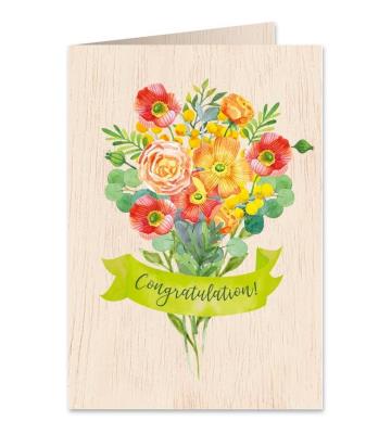 Opakowanie Karnet drewniany C6 + koperta Gratulacje