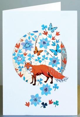 Opakowanie Karnet F08 wycinany + koperta Lis