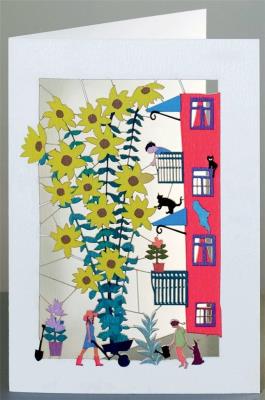 Opakowanie Karnet PM123 wycinany + koperta Słoneczniki