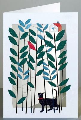 Opakowanie Karnet PM132 wycinany + koperta Kot w krzakach